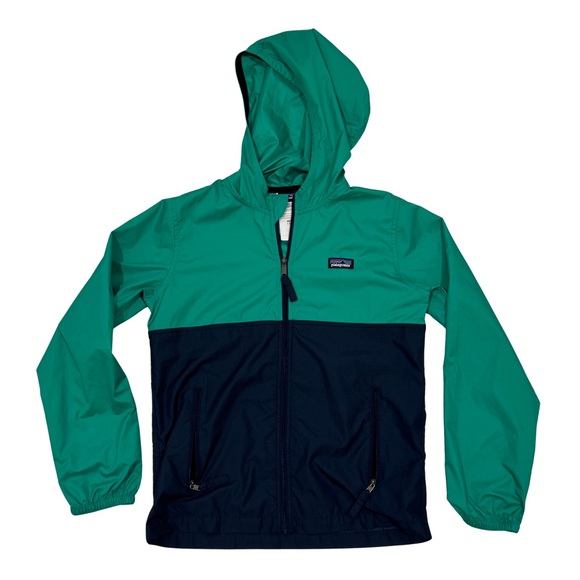 Patagonia Other - Patagonia Boys Light & Variable Jacket L 12 Teal Navy Colorblock Windbreaker